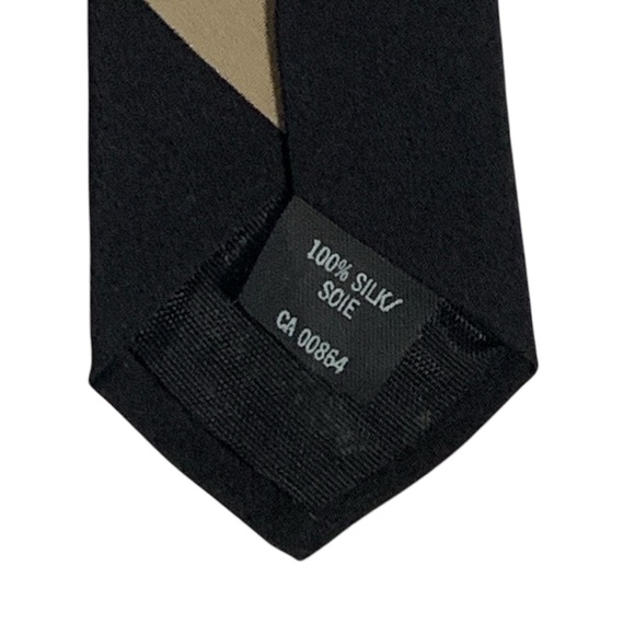 Vintage Harry Rosen Striped Silk Tie In Navy / Tan - Picture 6 of 8